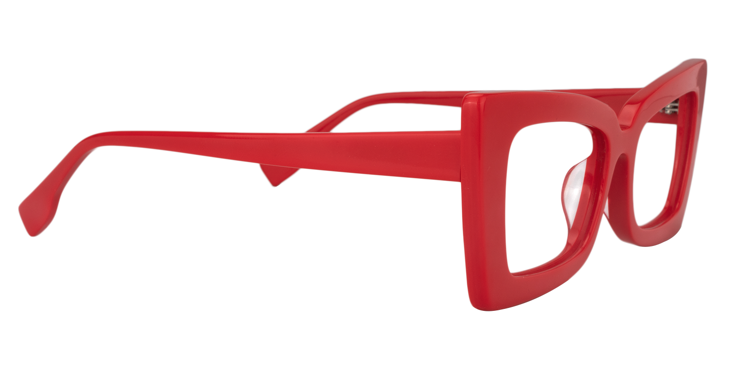 Rectangle Red Glasses | Zeelool Eyeglasses3