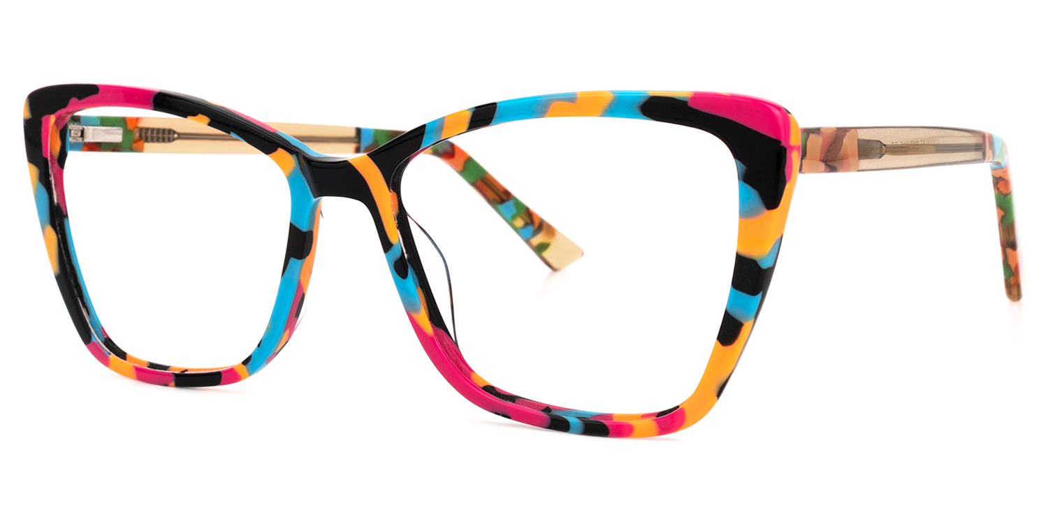 Fountain Cateye Orange-Red Glasses1