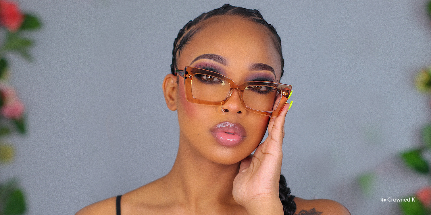 Rectangle Brown Glasses | Zeelool Eyeglasses1