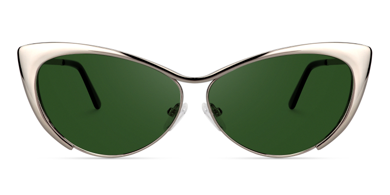 Cateye Silver Glasses | Zeelool Metal Eyeglasses9