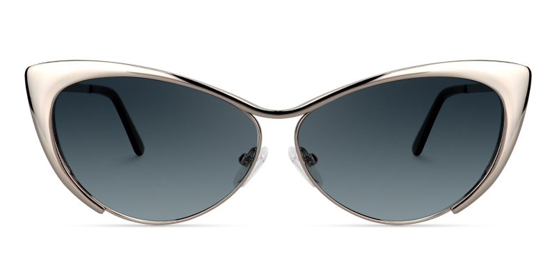 Cateye Silver Glasses | Zeelool Metal Eyeglasses7