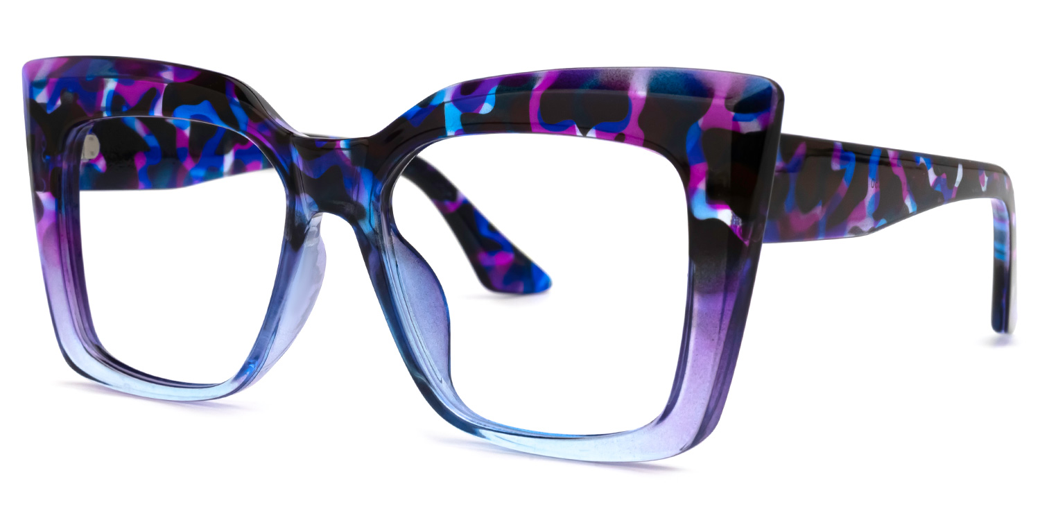 Tyhishia Square Purple-Tortoise Glasses